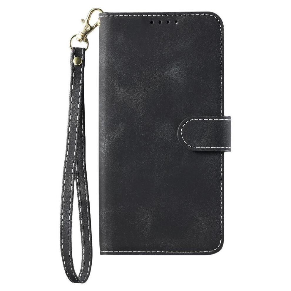 (Black) Flip Case For Samsung Galaxy A21s Wallet Card Slots Magnetic Pu Leather Kickstand Wrist Strap Black 764563681709