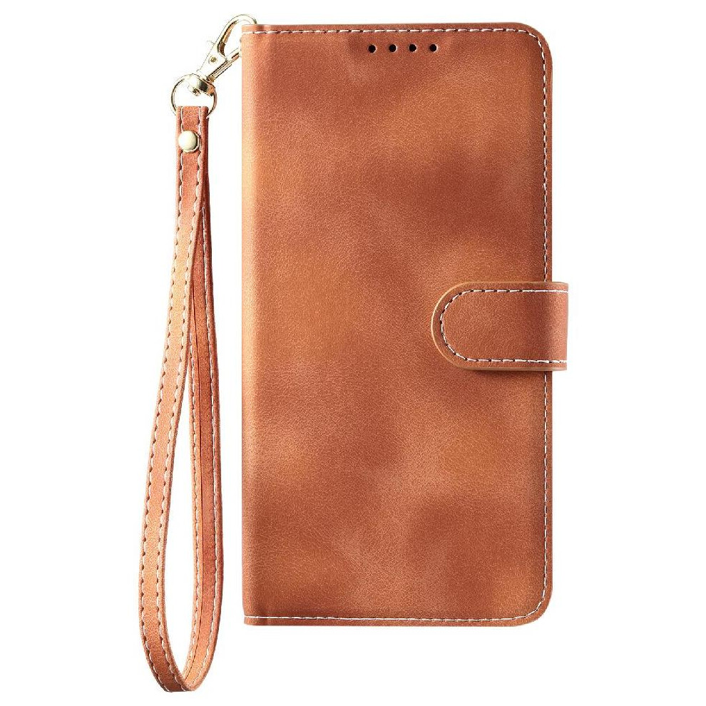 (Brown) Flip Case For Samsung Galaxy A71 4G Wrist Strap Magnetic Pu Leather Wallet Card Slots Kickstand Brown 764563681792