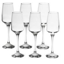 (6) Champagne Glasses Flutes 230ml Tall Stemmed Prosecco Cava Glass Set