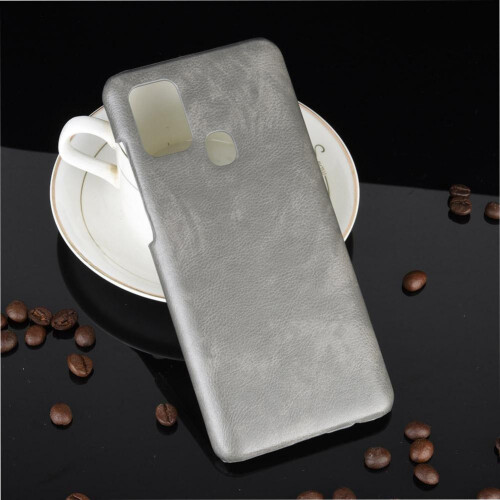 (Gray ) Retro Case for Samsung Galaxy A21s Retro Lychee Pattern Compatibility Anti Scratch Protective Cover 1