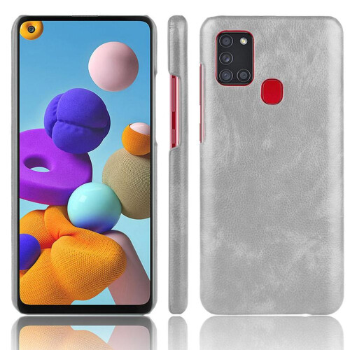 (Gray ) Retro Case for Samsung Galaxy A21s Retro Lychee Pattern Compatibility Anti Scratch Protective Cover