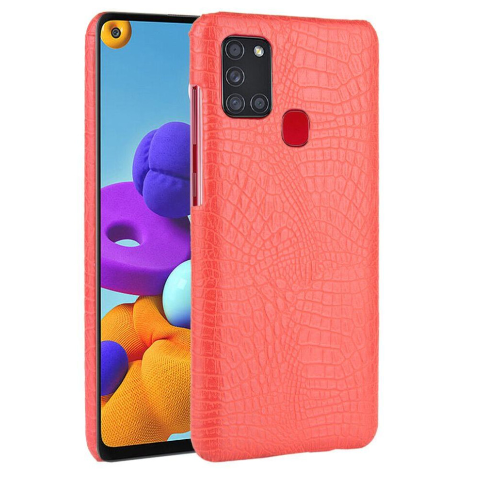 (Red) Stylish Classic Case For Samsung Galaxy A21s Compatibility Anti Scratch Protective Cover Classic Alligator Fashion Red 764563685271