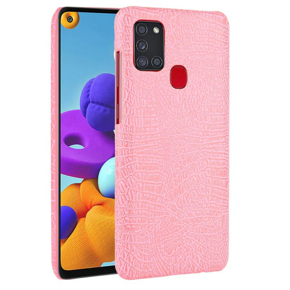 (Pink) Stylish Classic Case For Samsung Galaxy A21s Compatibility Anti Scratch Protective Cover Classic Alligator Fashion Pink 764563685257