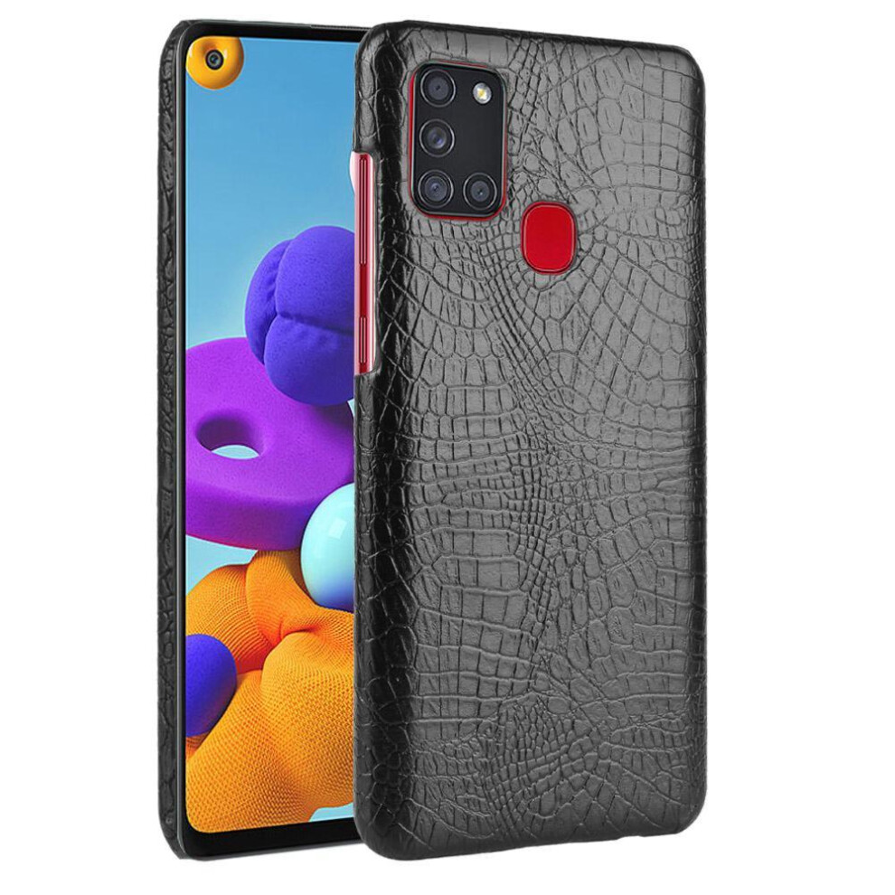 (Black) Stylish Classic Case For Samsung Galaxy A21s Compatibility Anti Scratch Protective Cover Classic Alligator Fashion Black 764563685264
