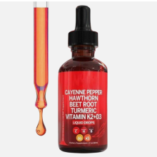 Cayenne Pepper Hawthorn Beet Root Turmeric Vitamin K2+D3 Liquid Drops