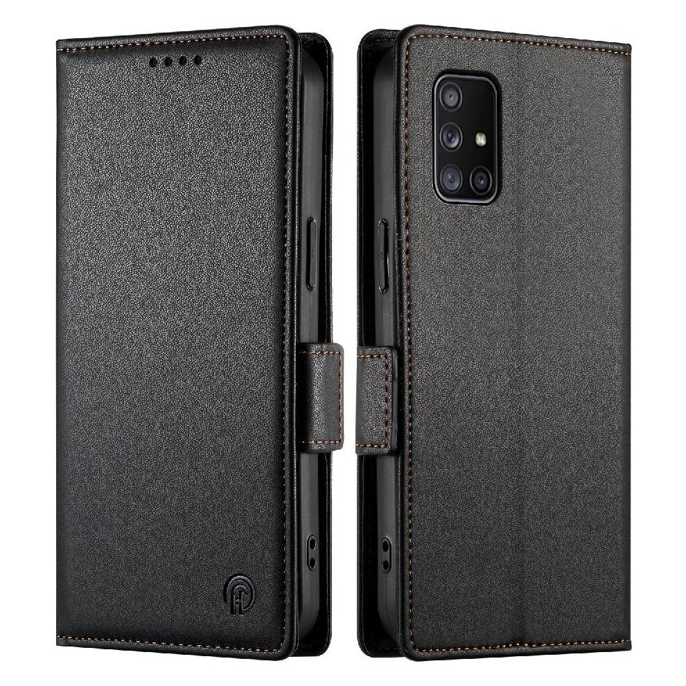 (Black) Flip Case For Samsung Galaxy A71 4G Business Wallet Flip Card Slots Daily Use Black 764563686377