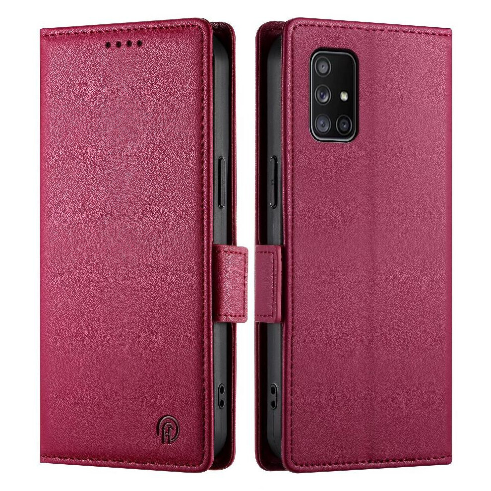 (Red) Flip Case For Samsung Galaxy A71 4G Business Wallet Flip Card Slots Daily Use Red 764563686384