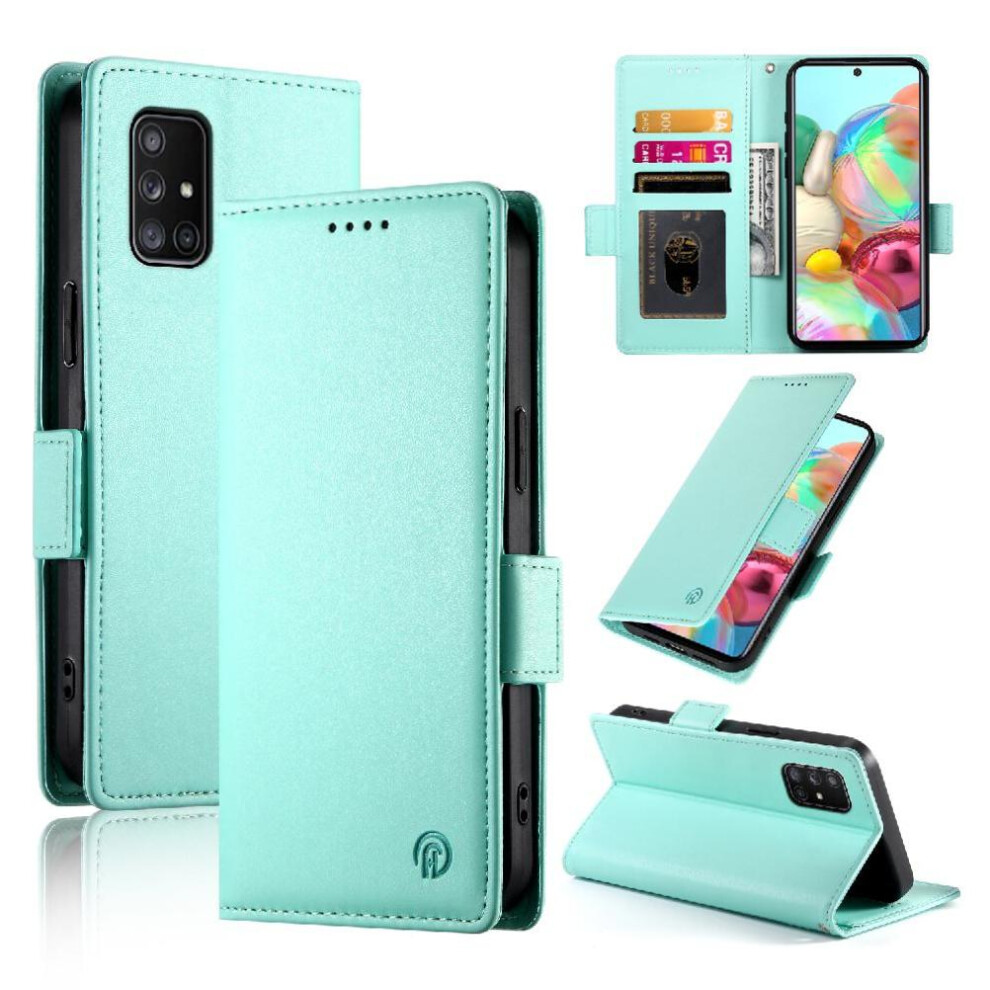 (Green) Flip Case For Samsung Galaxy A71 4G Business Wallet Flip Card Slots Daily Use Green 764563686407