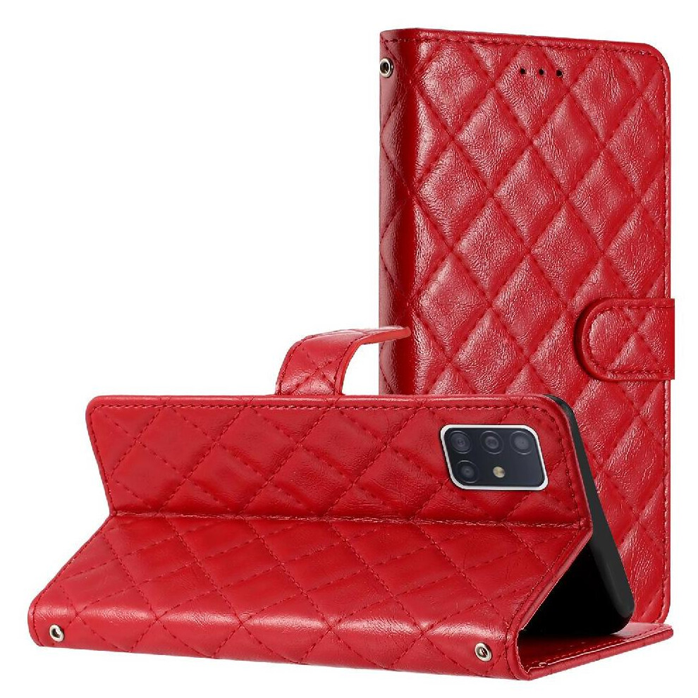 (Red) Flip Case For Samsung Galaxy A71 4G Kickstand Magnetic Folio Card Slots Holder Tpu Shockproof Pu Leather Wallet Red 764563687657