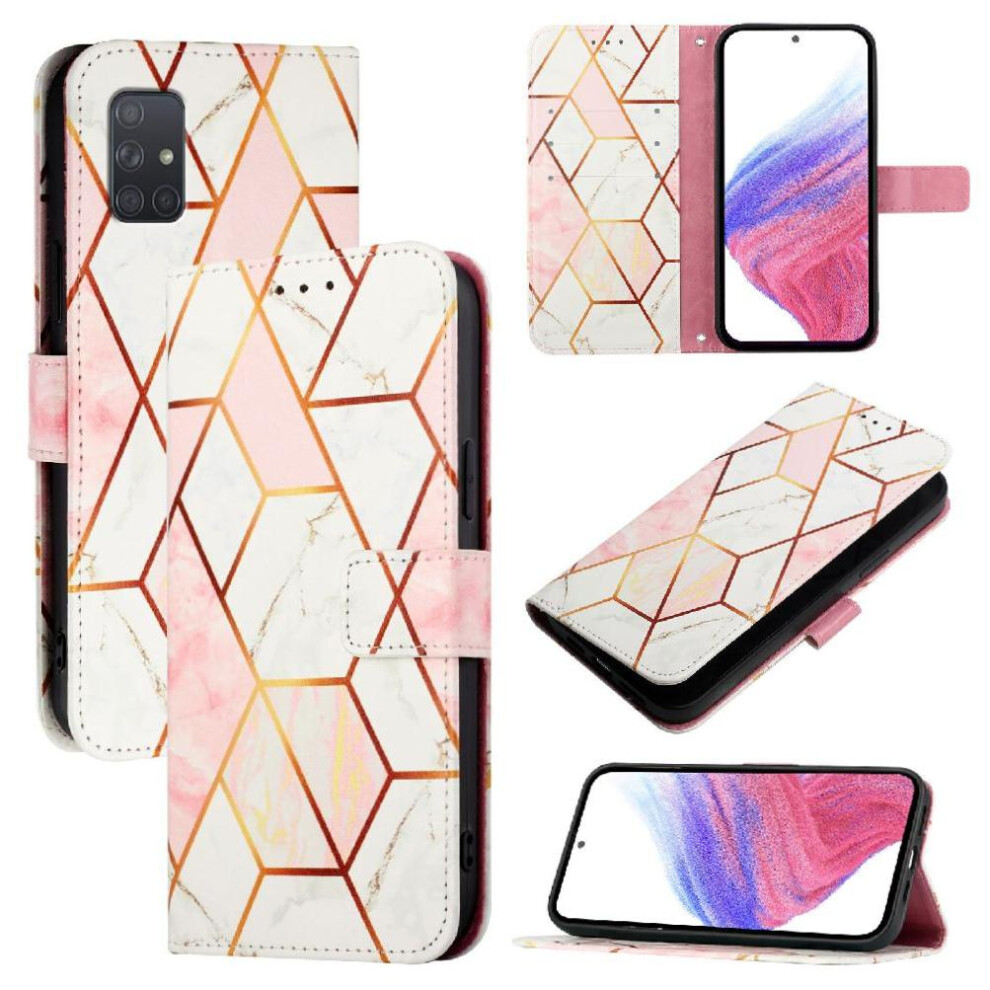 (Rose ) Case For Samsung Galaxy A71 4G Wallet Marble Pattern Kickstand Pu Leather Gold 764563688098