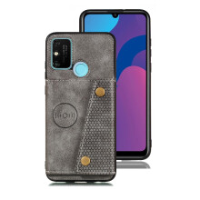(Gray ) Wallet Case for Samsung Galaxy A21s Wallet Case Shockproof Protective Buit In Iron Kickstand Card Holder