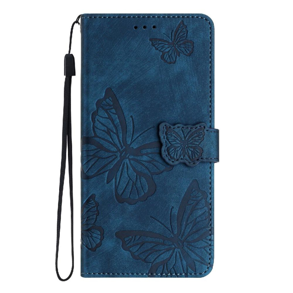(Blue) Flip Case For Samsung Galaxy A21s Pu Leather Magnetic Closure Card Slots Holder Wallet Butterfly Blue 764563688654