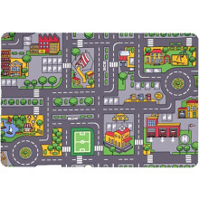 80x120cm Kids Play Rug Modular City Road Scene Educational Velvet Play Mat for Toddlers, Waterproof & Stain-Resistant