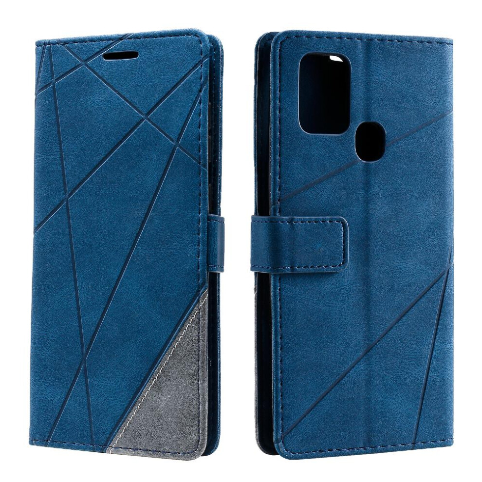 (Blue) Case For Samsung Galaxy A21s Pu Leather Wallet Flip Folio Card Holder Kickstand Shockproof Magnetic Blue 764563691272