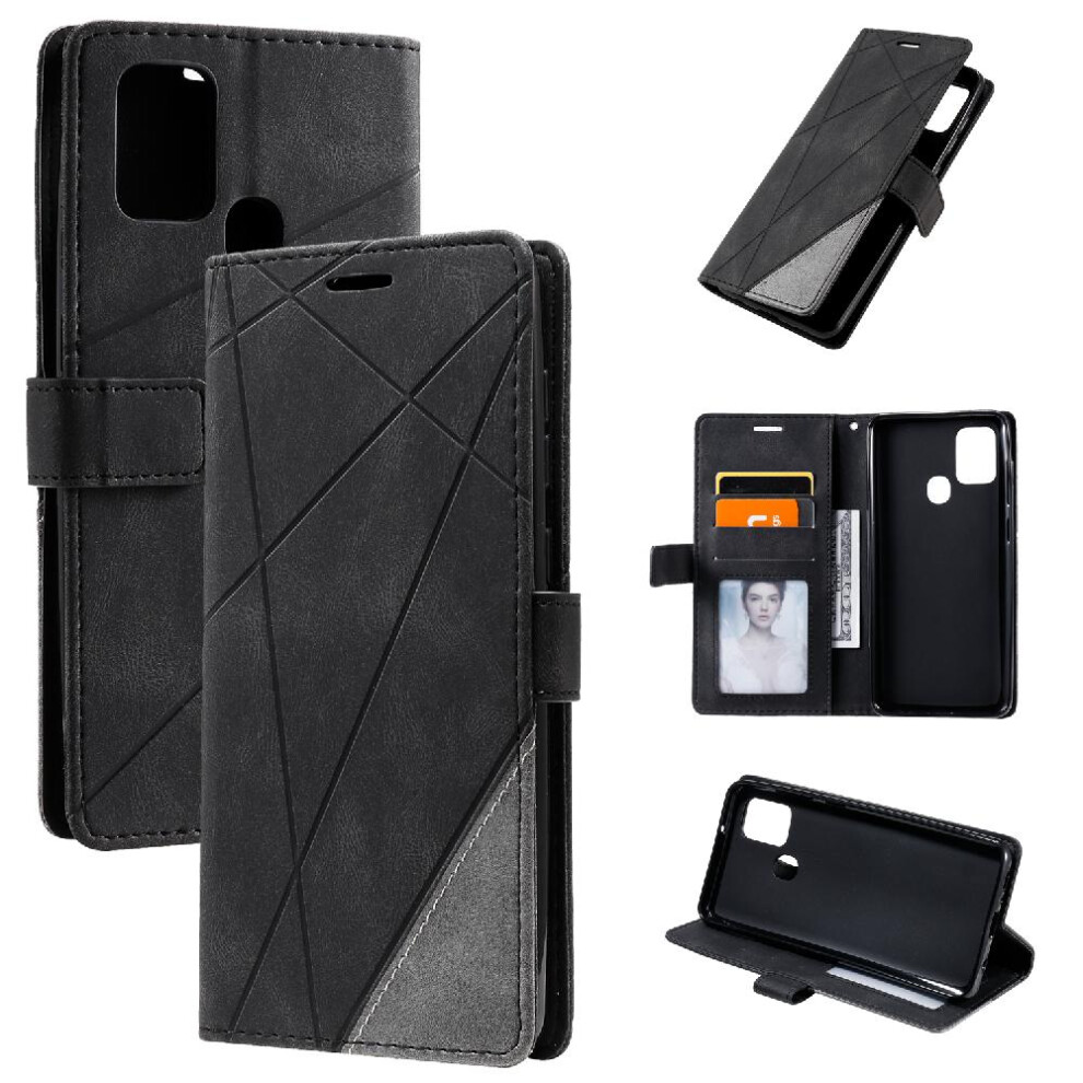 (Black) Case For Samsung Galaxy A21s Pu Leather Wallet Flip Folio Card Holder Kickstand Shockproof Magnetic Black 764563691296