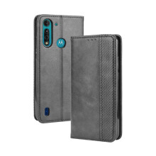 (Black) Case For Motorola MOTO G8 Power Lite Magnetic Closure Wallet PU Leather