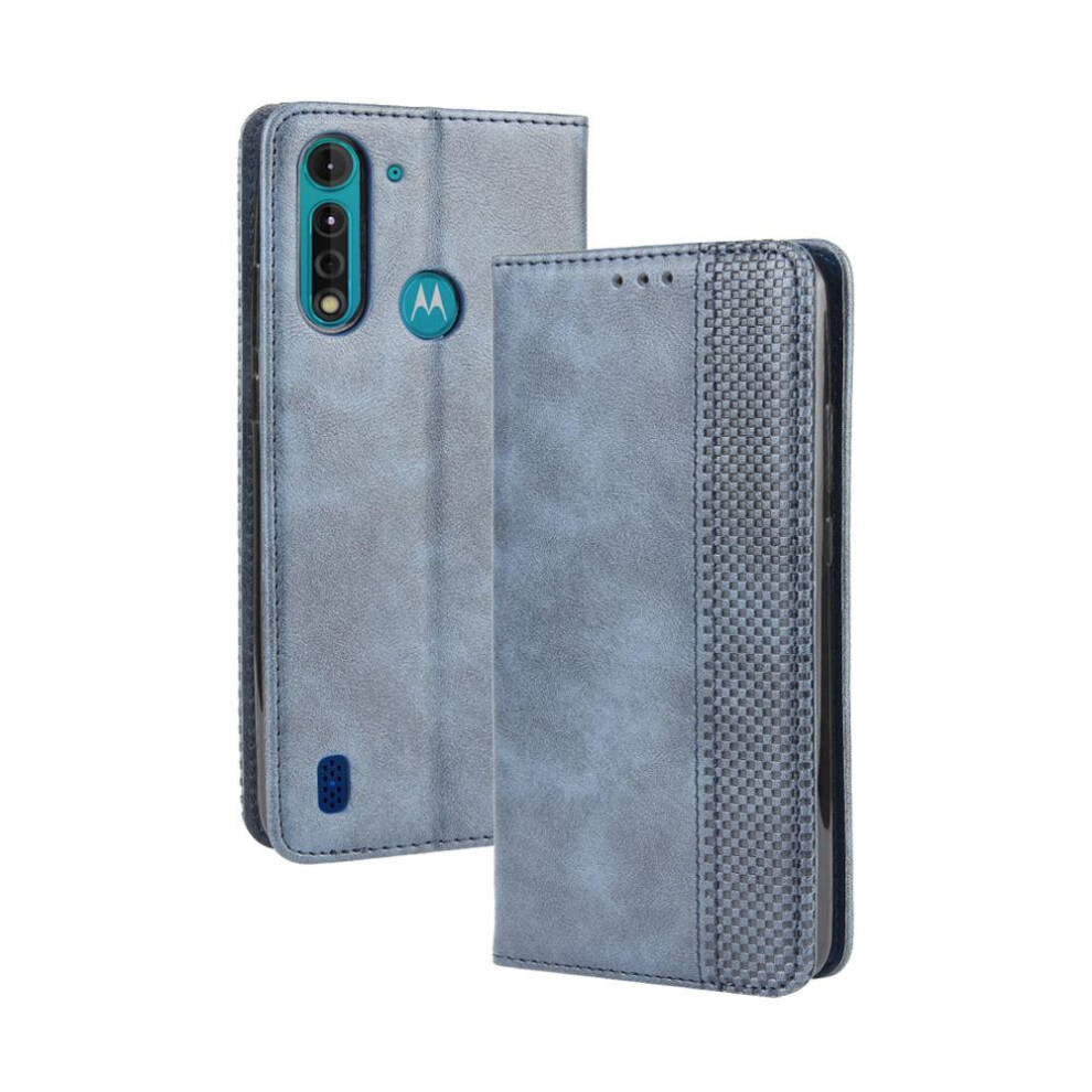 (Blue) Case For Motorola Moto G8 Power Lite Magnetic Closure Wallet Pu Leather Blue 764563691708