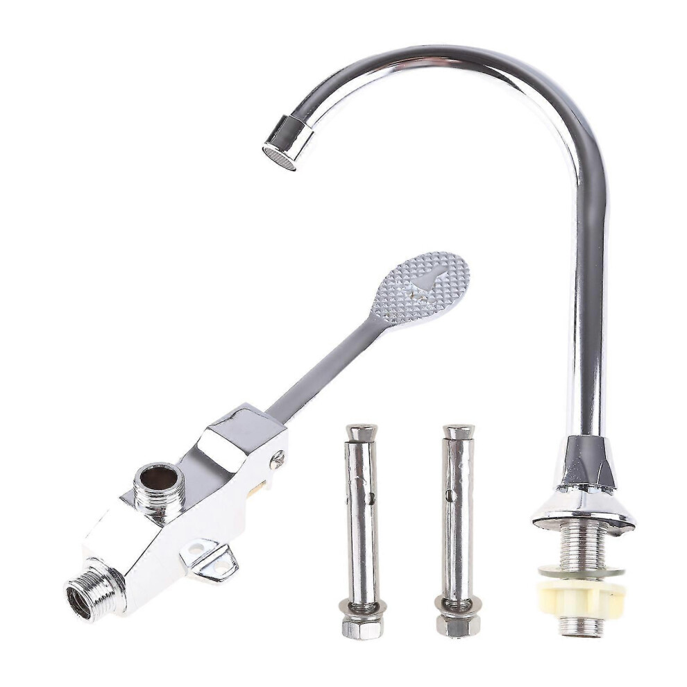 (As Show, One Size) Foot Pedal Control Sink Faucet Vertical Basin Cold Water Faucet Universal 8191722667250