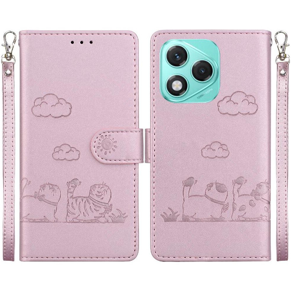 (Pink) Flip Case For Honor 400 Lite Cat Rfid Card Slot Holder Kickstand Leather Wallet Pink 764563692781