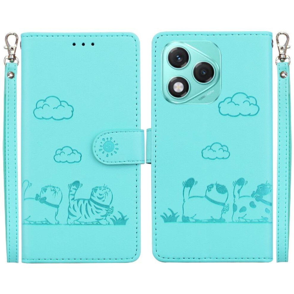(Green) Flip Case For Honor 400 Lite Cat Rfid Card Slot Holder Kickstand Leather Wallet Green 764563692798