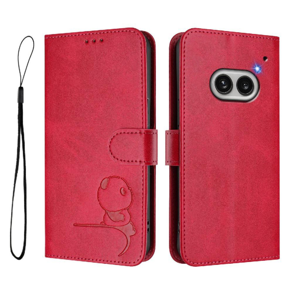 (Rose ) Phone Case For Nothing Phone 2A Card Slots Holder Kickstand Pu Leather Magnetic Rfid Blocking Flip Folio Red 764563693610