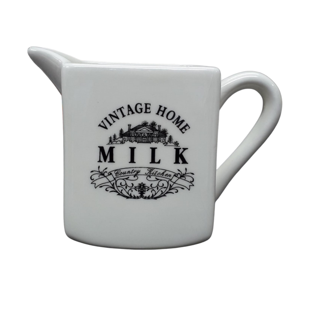 Premier Housewares Vintage Home Edition Milk Jug Jar Ceramic Traditional Cream