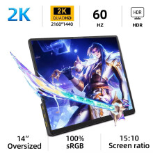 14" 2K Portable Monitor 2160x1440 IPS HDMI Extender Display For Xbox Laptop PC