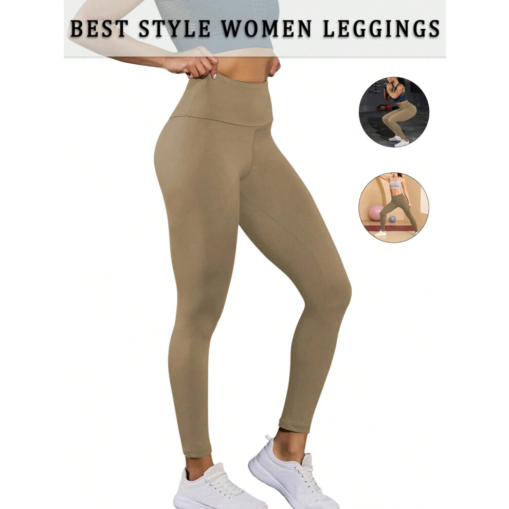 (-3, S) Women's Super Soft Leggings High Waisted Tummy Control No See Through Workout Yoga Running Athletic Push Up Gym Fitness Leggings