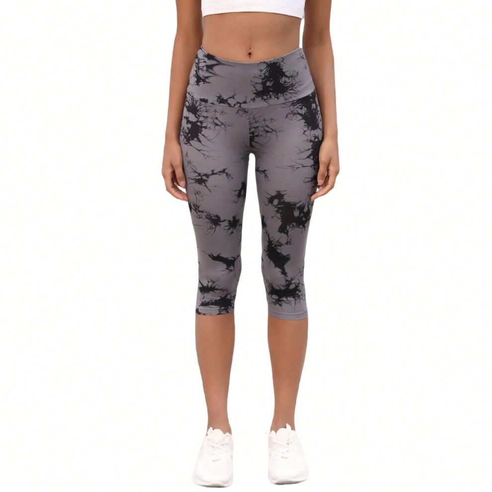 (-6, L) Women's High Waisted Capri Pants Super Soft Tummy Control No See Through Workout Yoga Running Athletic Push Up Gym Leggings