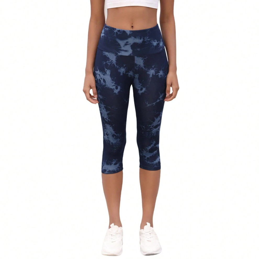 (-9, M) Women's High Waisted Capri Pants Super Soft Tummy Control No See Through Workout Yoga Running Athletic Push Up Gym Leggings