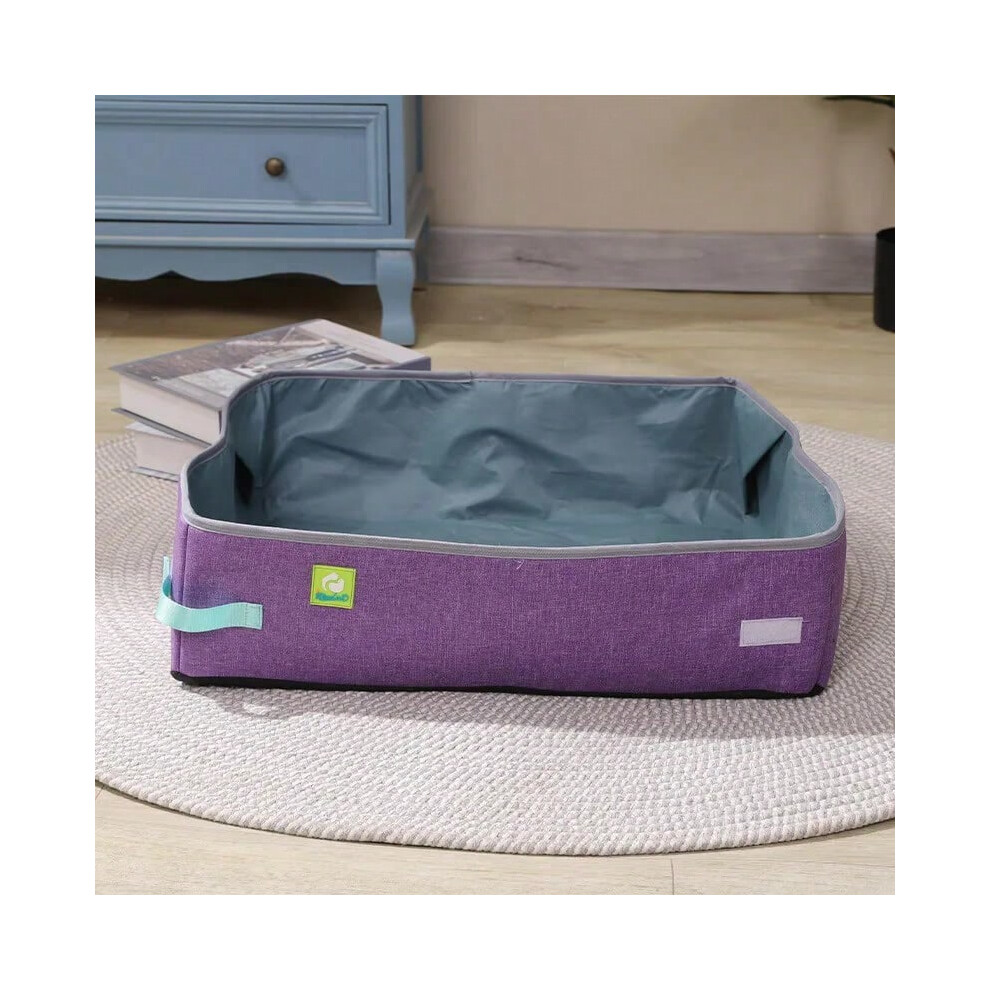 (TT001p, 38x27.5x12CM) Semi Enclosed Cat Litter Box, Foldable, Portable, Waterproof, Oxford Cloth, Open Cat Toilet  Cat Litter Box Pet Supplies & Pet