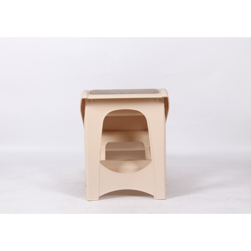 Dog Pet Folding Stairs Plastic Ramp Access Step Lightweight Cat Cream 1