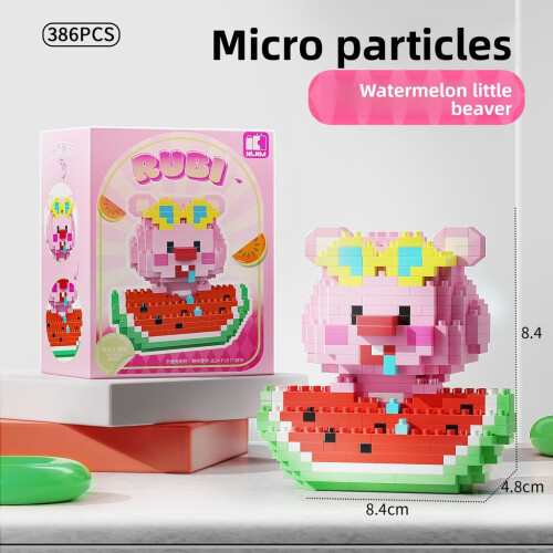 Watermelon Block Set (Watermelon Beaver) Loopy Fruit Design Puzzle Blocks Kit Children ...