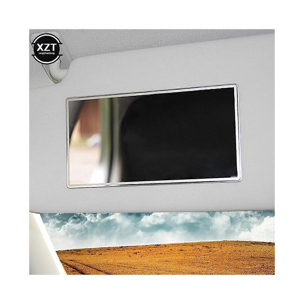 Rétroviseur intérieur de voiture en acier inoxydable, miroir de maquillage portable, visière automatique,