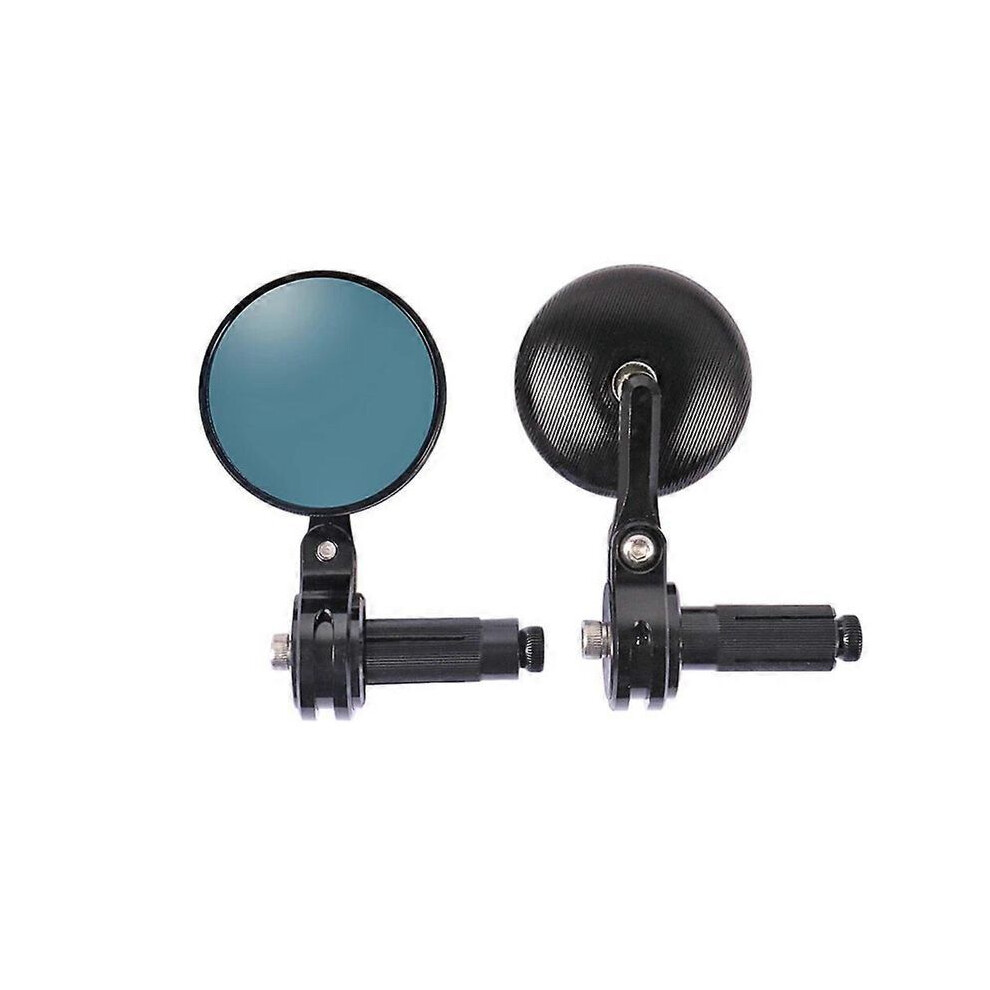 LUL-2pcs Motocyclette CNC Poignée Aluminium Plan Rétroviseur Latéral Réflecteur Accessoire (Bleu