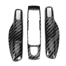 Ensemble de 3 housses de protection pour clé de voiture en fibre de carbone pour Porsche Cayman/Macan/Boxster