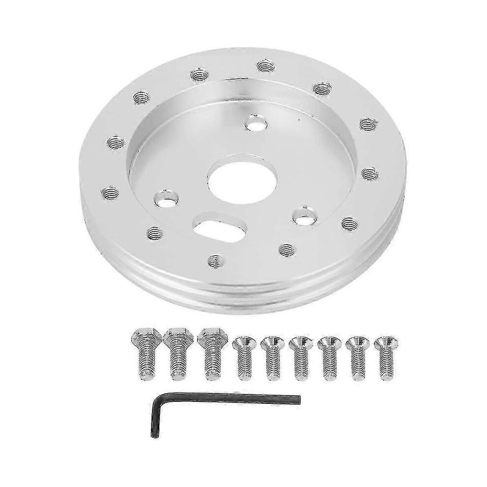 Grant 3-hole Steering Wheel Hub with 6-hole Universal Adapter - Silver Finish