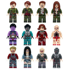 (12pcs-A) 24pcs Zombie building block humanoid profession Minifigure Kid Toy Gift