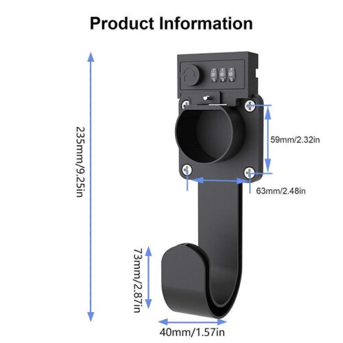 Lockable EVs Charges Plug Holder Wall Mounted Cable Organizes Combination Lock EVs Cable Holder Car 2