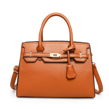 (Light Brown) Ladies Women Leather Handbag First Layer Cowhide Leather Tote Bag Commuter Crossbody Kelly Handbag