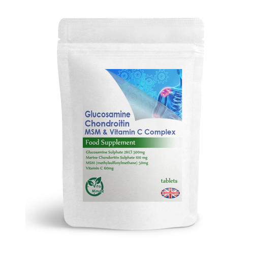 Glucosamine 500mg, Chondroitin 100mg, MSM 50mg Complex (30 Tablets) UK