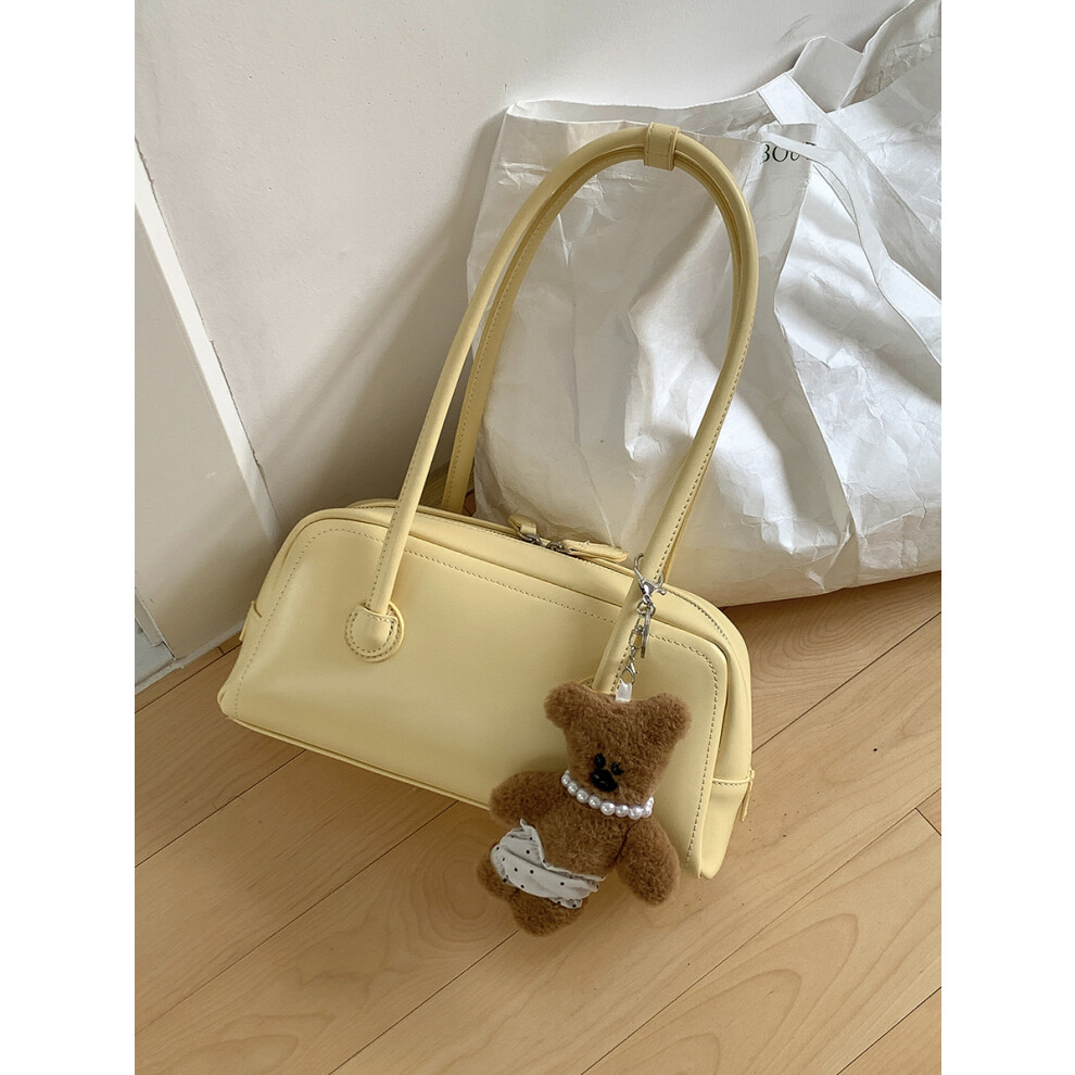 Bonxaif (Yellow) New Fashion Small Square Bag For Women Simple Armpit Bag With High-End Feel Hand-Held Shoulder Bag Commuting Style