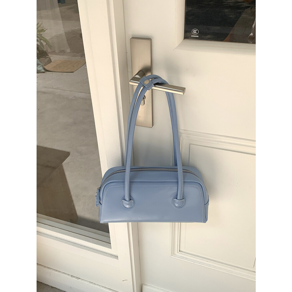 (Blue) New Fashion Small Square Bag For Women Simple Armpit Bag with High-End Feel Hand-Held Shoulder Bag Commuting Style-image-OPC-PHPTSNS-NEW