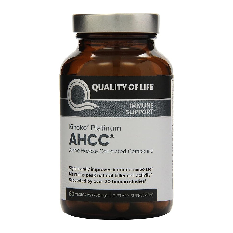 Quality of Life Labs, Kinoko Platinum AHCC, 750 mg, 60 Vegicaps