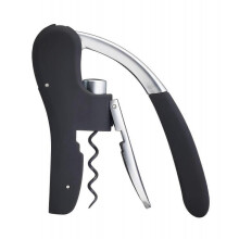 Corkscrew, Wine Bottle Opener with Built-in Foil Cutter, Black & Chrome Edition 0617
