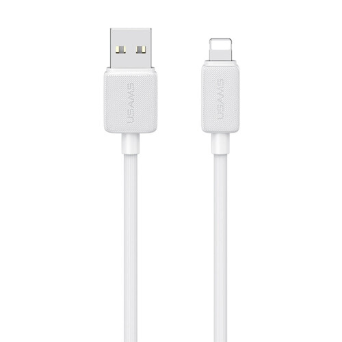 8 Pin 2.4A Striped Fast Charge Data Cable, Length:2m(White)