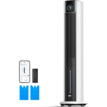 Dreo Evaporative Air Cooler, 43 Cooling Fans that Blow Cold Air, 80° Oscillating, Removable Water Tank, Ice Packs, Remote Control, 4 Speeds, 7H Timer