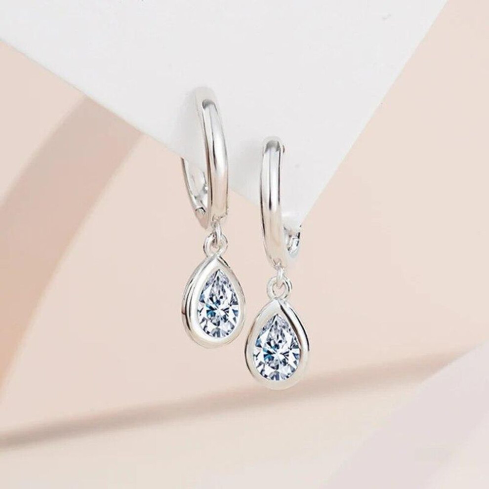 D Color 18k White Gold High Quality Moissanite Earrings Vvs1 Sterling Silver Water Drop Pendant Diamond Earrings Wedding Gift