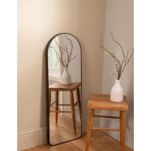 Black Arched Wall Mirror 35.5 X 100 Cm