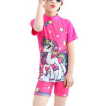 (Rainbow Horse, 3-4 Years) Kids Summer Cartoon Girls One Piece Swimsuit Swimming Costume Beachwear Beach Swimwear